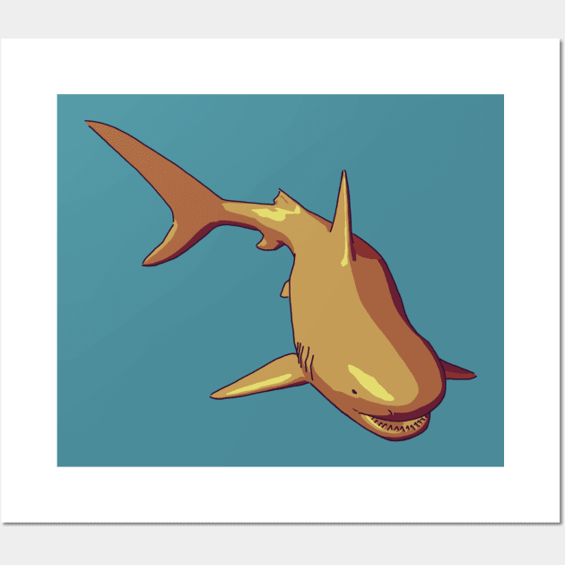 Shark Series - Golden Sister - No Text Wall Art by babygunz47